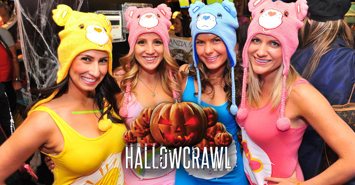 Care Bears costumes at HallowCrawl - Halloween Bar Crawl in Downtown Royal Oak, MI